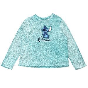 Disney Ohana Lilo and Stitch Fleece Sweater Size Medium M 8-10 Blue B29